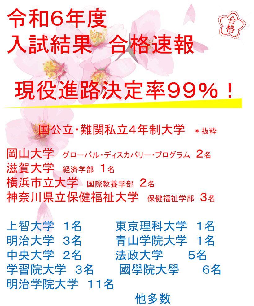 2024年(令和6年)度　合格実績